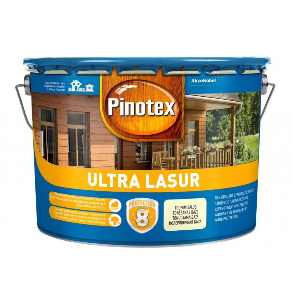 Атмосферостійкий декоративний засіб Pinotex Ultra Lasur 10L